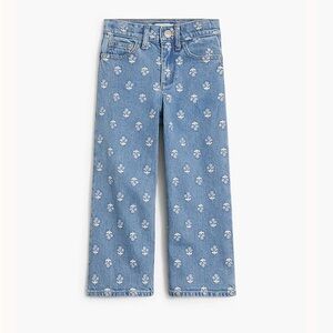 NBW- J. Crew- Girl’s Block- Print Wide- Leg Jean- Size 5
